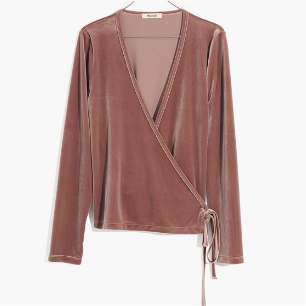 Madewell Velvet Rose Ballerina Wrap Top